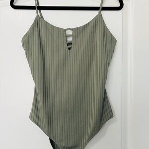 Green ribbed body suit - One Piece